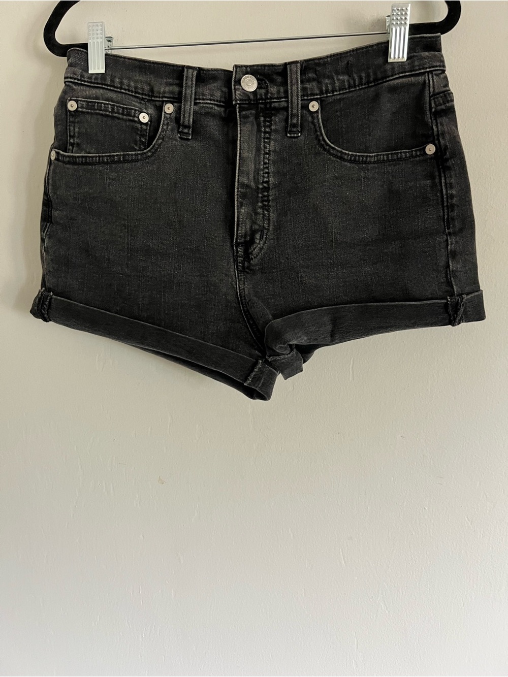 Madewell High-Rise Roll Hem Denim Shorts in Lunar Wash Sz28 - Picture 6 of 16